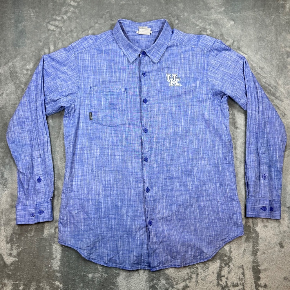 Columbia Kentucky Wildcats Under Exposure LS Shirt Mens Large Blue C2010MP